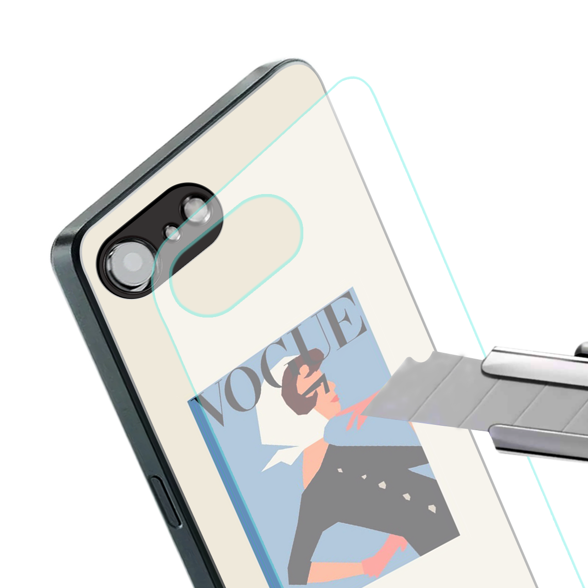 vogue lady back phone cover | glass case for iphone 16e