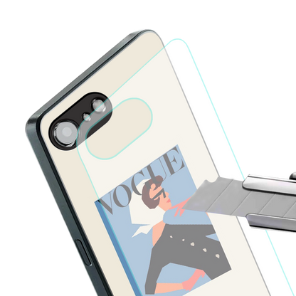 vogue lady back phone cover | glass case for iphone 16e