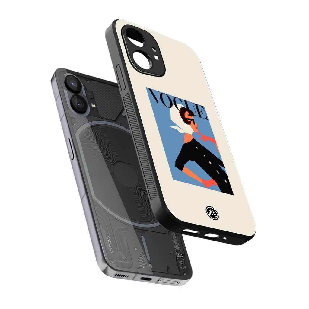 vogue lady back phone cover | glass case for nothing phone 1