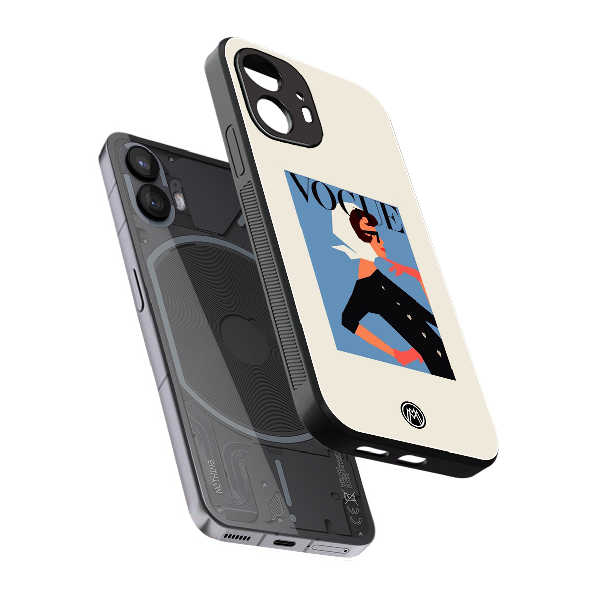 vogue lady back phone cover | glass case for nothing phone 2