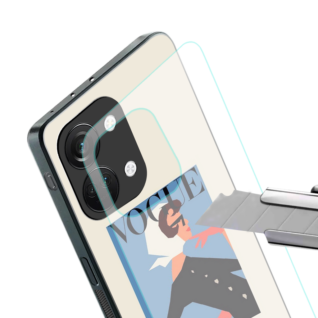 vogue lady back phone cover | glass case for oneplus nord 3