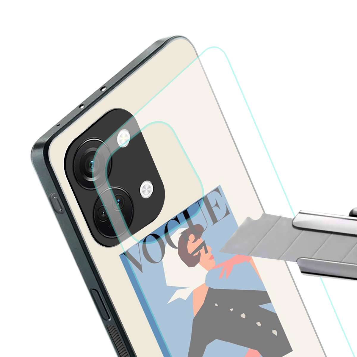 vogue lady back phone cover | glass case for oneplus nord 3