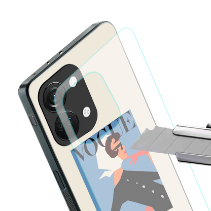 vogue lady back phone cover | glass case for oneplus nord 3