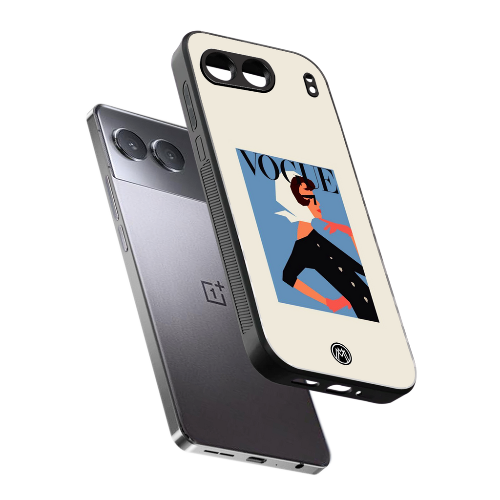 vogue lady back phone cover | glass case for oneplus nord 4