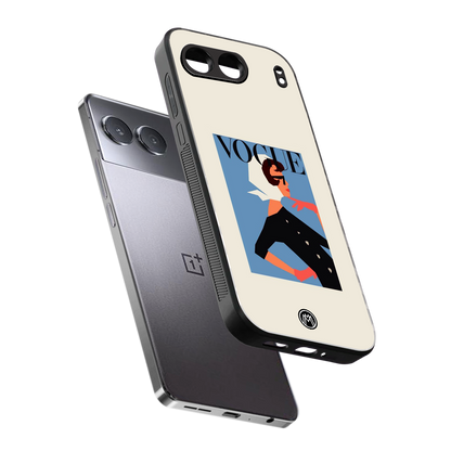 vogue lady back phone cover | glass case for oneplus nord 4