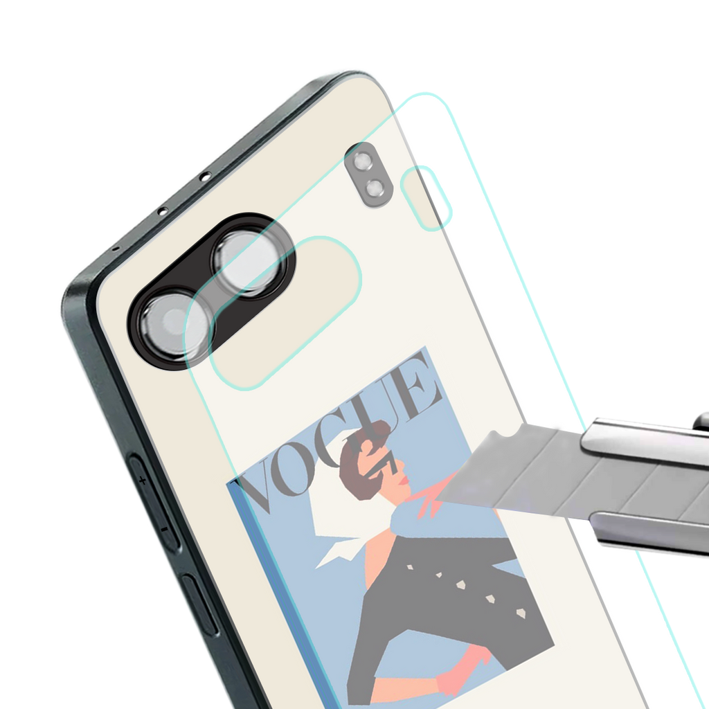vogue lady back phone cover | glass case for oneplus nord 4