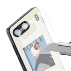 vogue lady back phone cover | glass case for oneplus nord 4