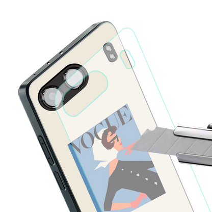 vogue lady back phone cover | glass case for oneplus nord 4