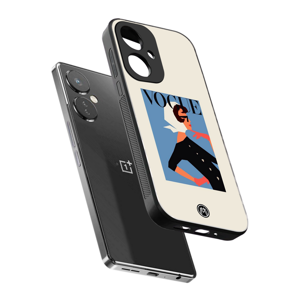 vogue lady back phone cover | glass case for oneplus nord ce 3