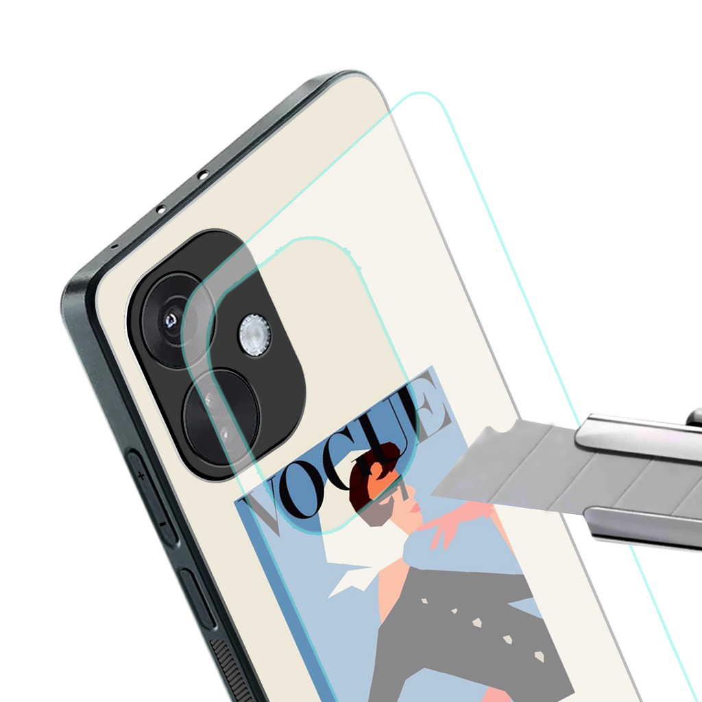 vogue lady back phone cover | glass case for oneplus nord ce 3