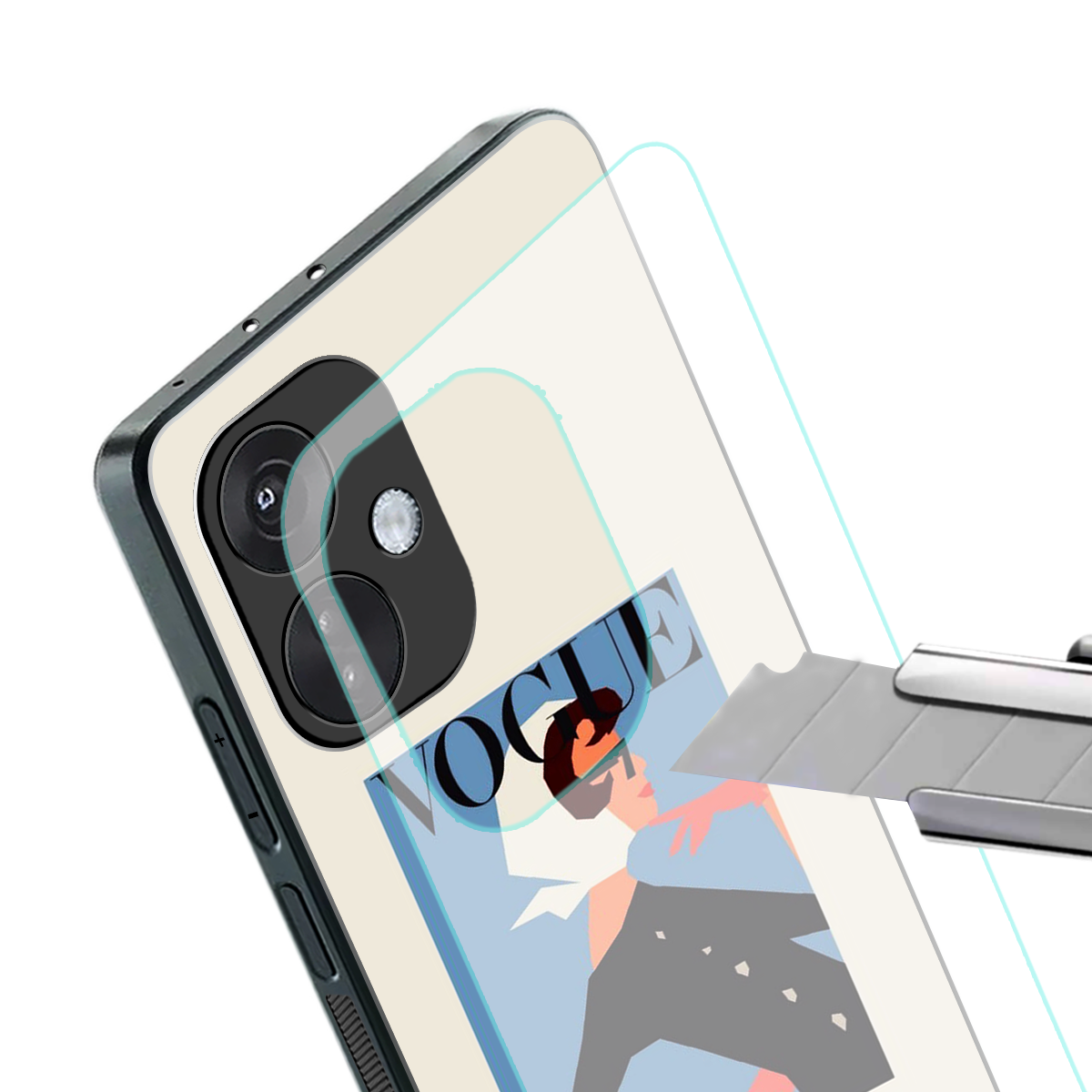 vogue lady back phone cover | glass case for oneplus nord ce 3