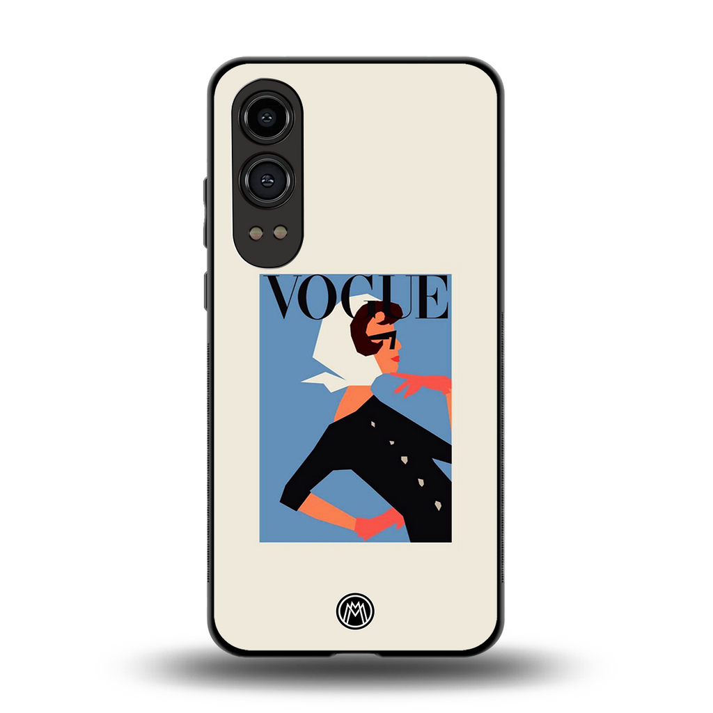 vogue lady back phone cover | glass case for oneplus nord ce 4 lite