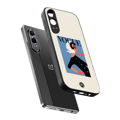 vogue lady back phone cover | glass case for oneplus nord ce 4 lite