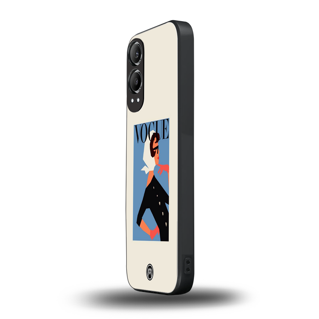 vogue lady back phone cover | glass case for oneplus nord ce 4 lite