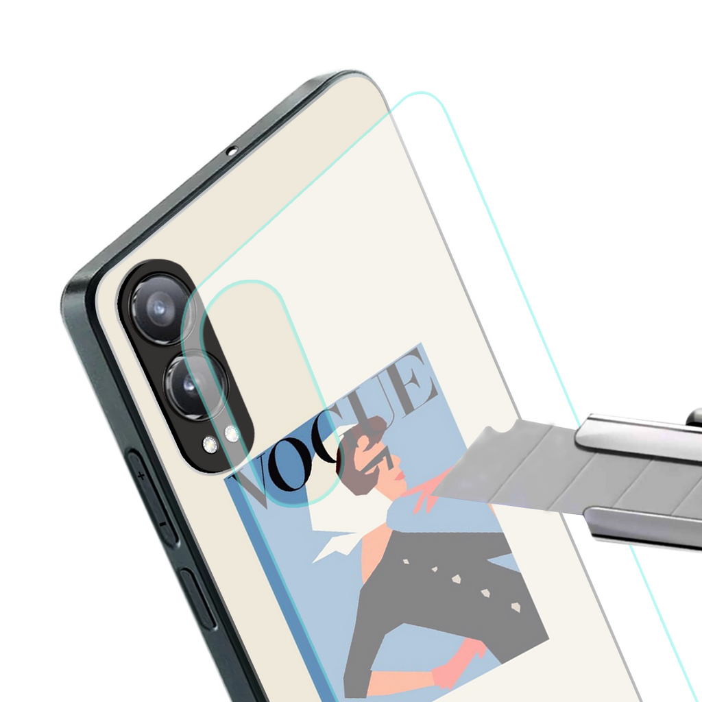 vogue lady back phone cover | glass case for oneplus nord ce 4 lite