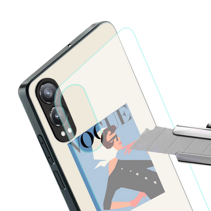 vogue lady back phone cover | glass case for oneplus nord ce 4 lite