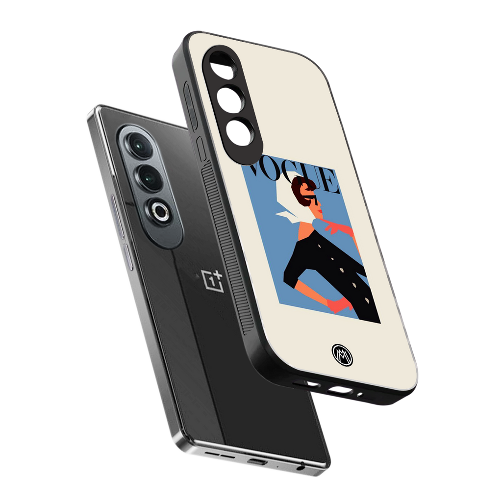 vogue lady back phone cover | glass case for oneplus nord ce 4