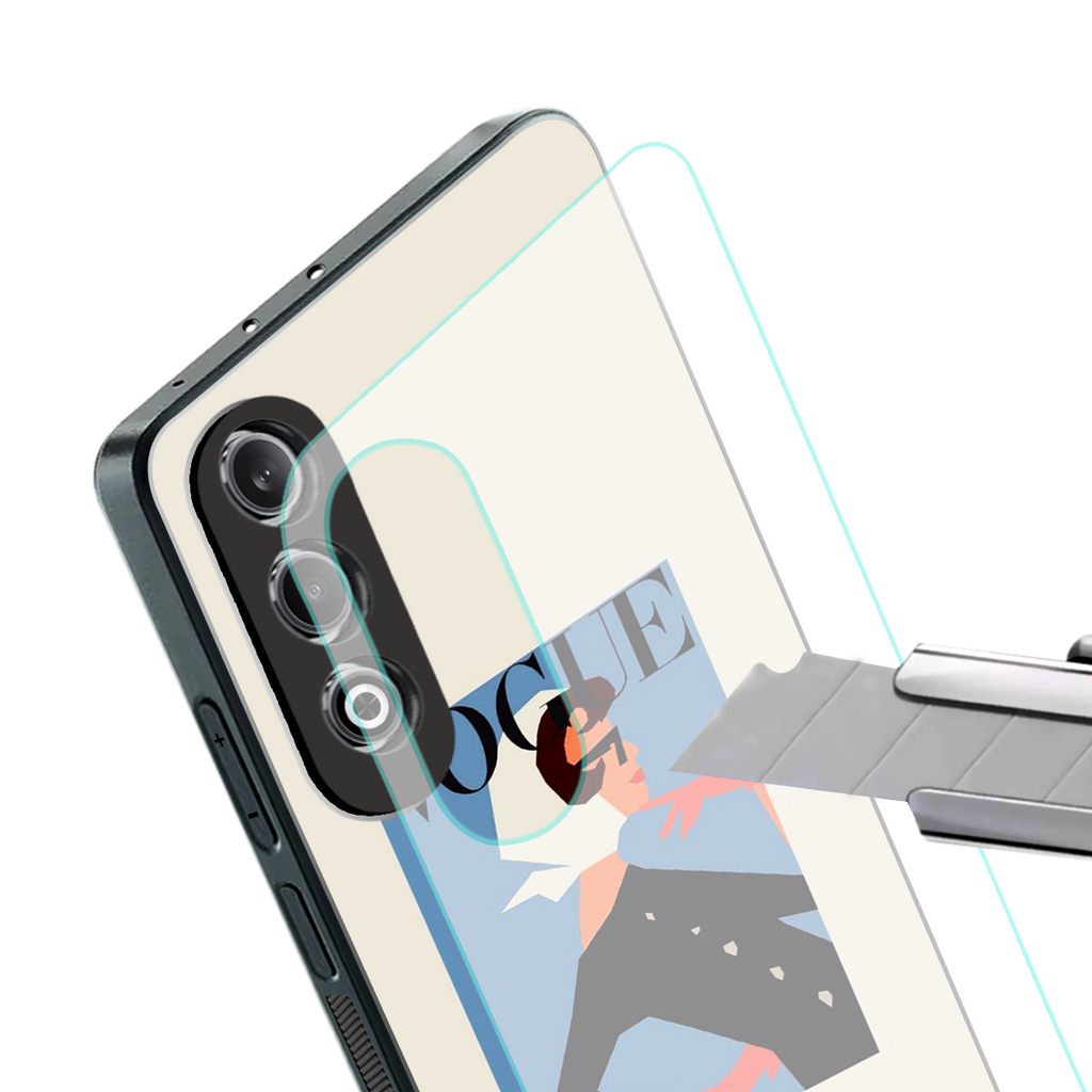 vogue lady back phone cover | glass case for oneplus nord ce 4
