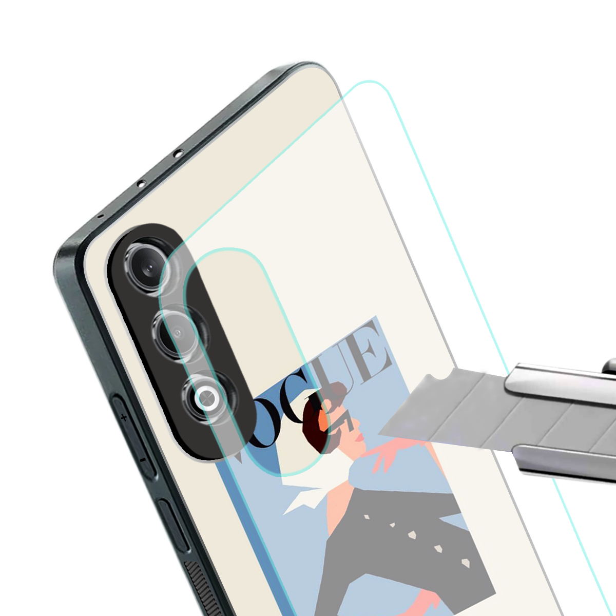 vogue lady back phone cover | glass case for oneplus nord ce 4