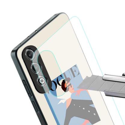 vogue lady back phone cover | glass case for oneplus nord ce 4