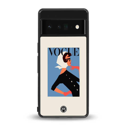 vogue lady back phone cover | glass case for google pixel 6 pro