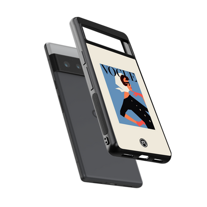 vogue lady back phone cover | glass case for google pixel 6 pro