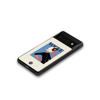 vogue lady back phone cover | glass case for google pixel 6 pro