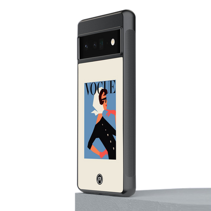 vogue lady back phone cover | glass case for google pixel 6 pro