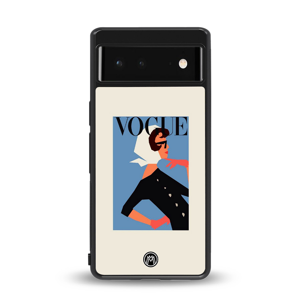 vogue lady back phone cover | glass case for google pixel 6