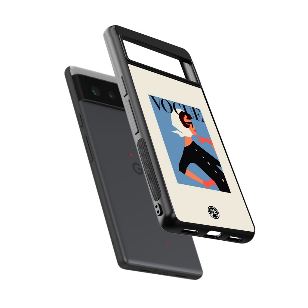 vogue lady back phone cover | glass case for google pixel 6