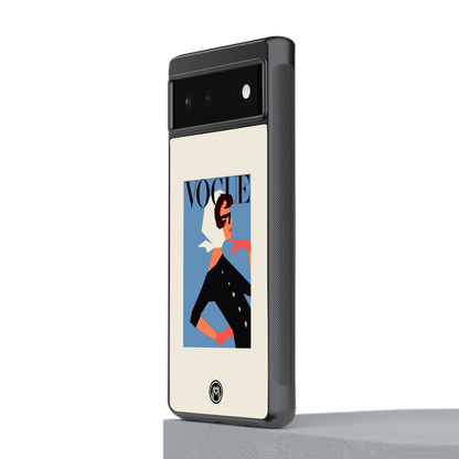 vogue lady back phone cover | glass case for google pixel 6