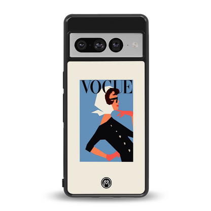 vogue lady back phone cover | glass case for google pixel 7 pro