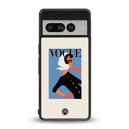 vogue lady back phone cover | glass case for google pixel 7 pro