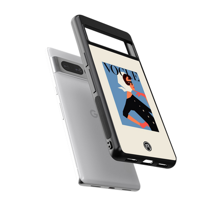 vogue lady back phone cover | glass case for google pixel 7 pro