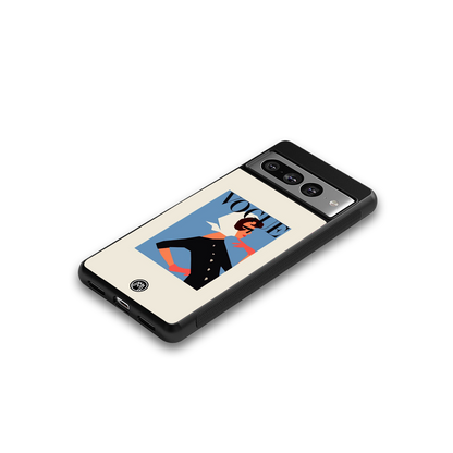 vogue lady back phone cover | glass case for google pixel 7 pro