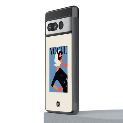 vogue lady back phone cover | glass case for google pixel 7 pro