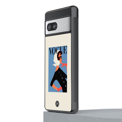 vogue lady back phone cover | glass case for Google Pixel 7