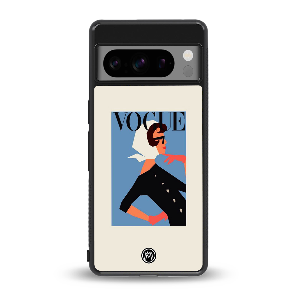 vogue lady back phone cover | glass case for google pixel 8 pro