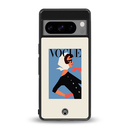 vogue lady back phone cover | glass case for google pixel 8 pro