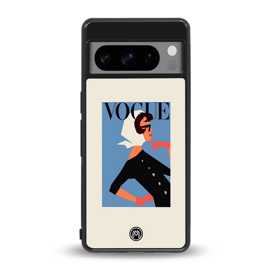 vogue lady back phone cover | glass case for google pixel 8 pro