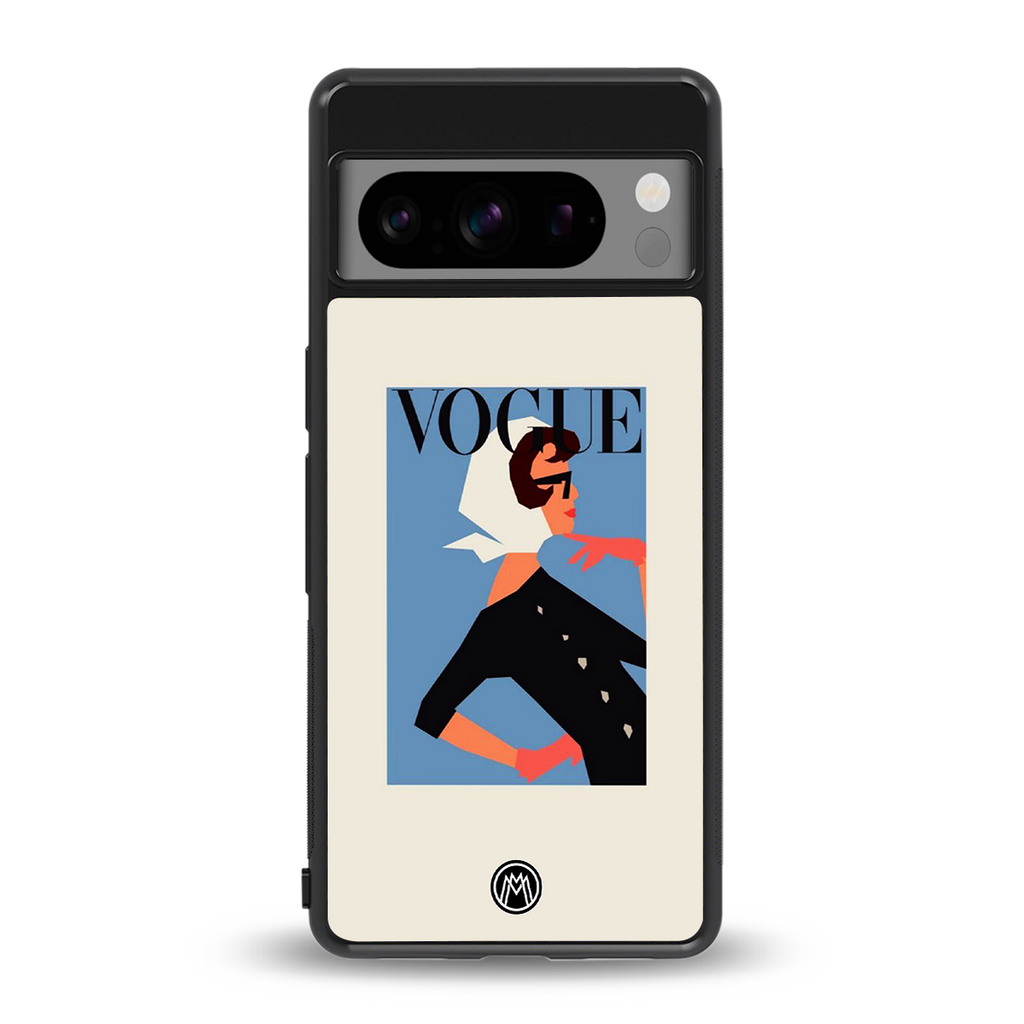 vogue lady back phone cover | glass case for google pixel 8 pro