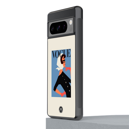 vogue lady back phone cover | glass case for google pixel 8 pro