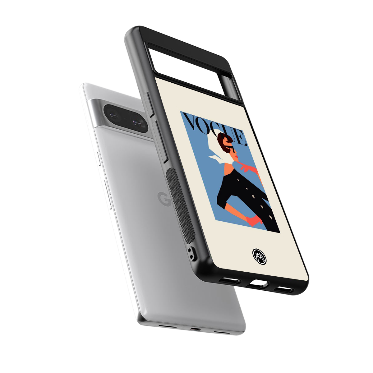 vogue lady back phone cover | glass case for Google Pixel 8