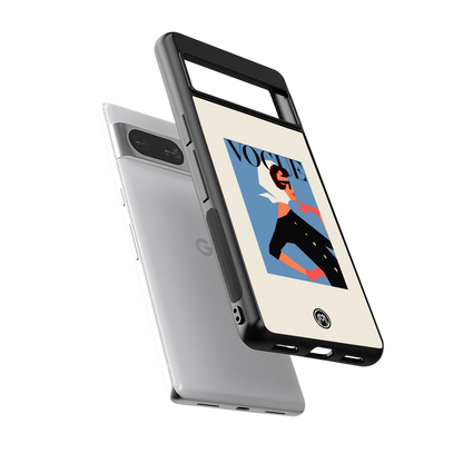 vogue lady back phone cover | glass case for Google Pixel 8