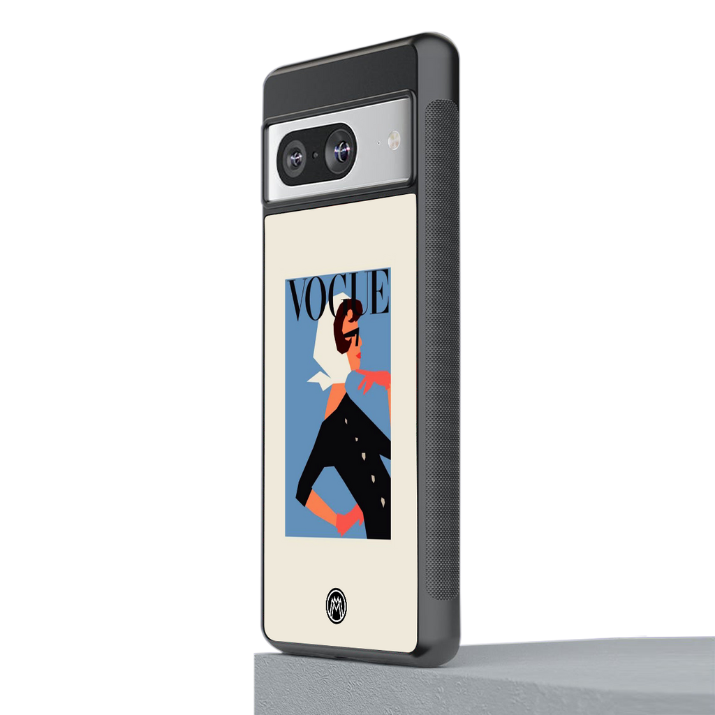 vogue lady back phone cover | glass case for Google Pixel 8