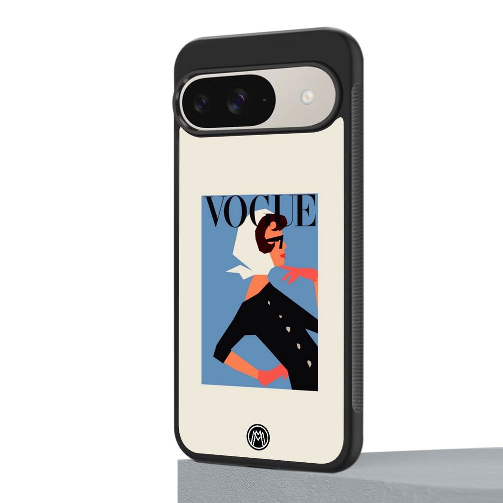 vogue lady back phone cover | glass case for google pixel 9