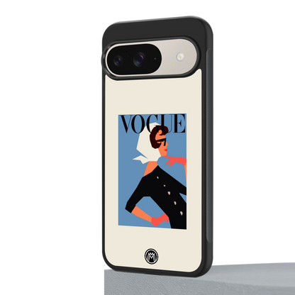 vogue lady back phone cover | glass case for google pixel 9