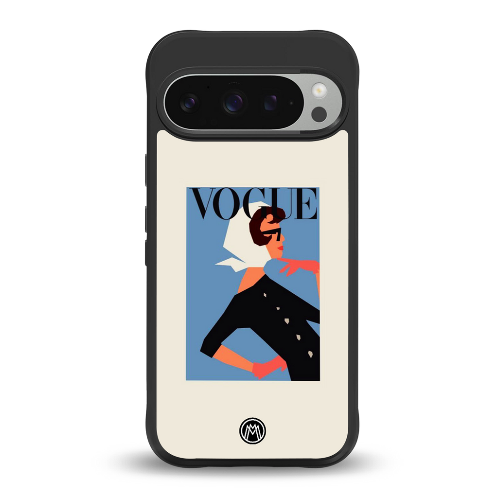 vogue lady back phone cover | glass case for google pixel 9 pro xl