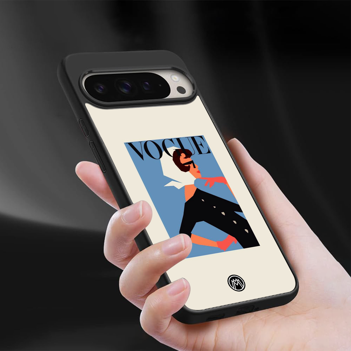 vogue lady back phone cover | glass case for google pixel 9 pro