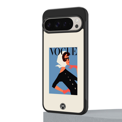 vogue lady back phone cover | glass case for google pixel 9 pro xl